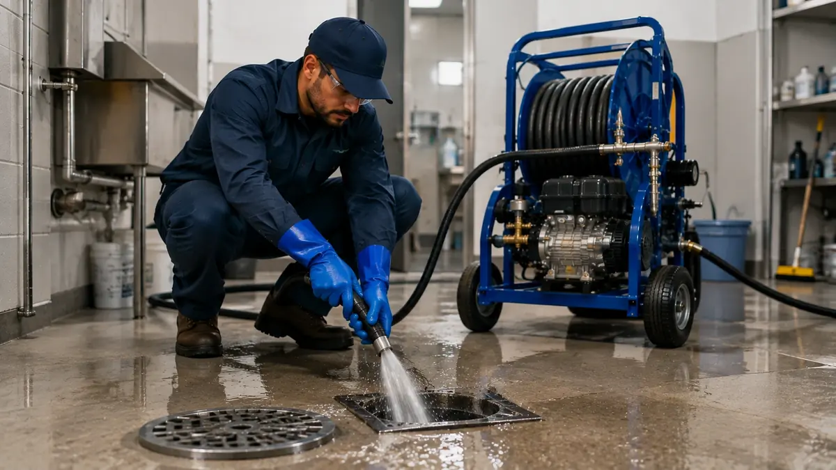 Floor Drain Hydro Jet Cleaning in Lockwood