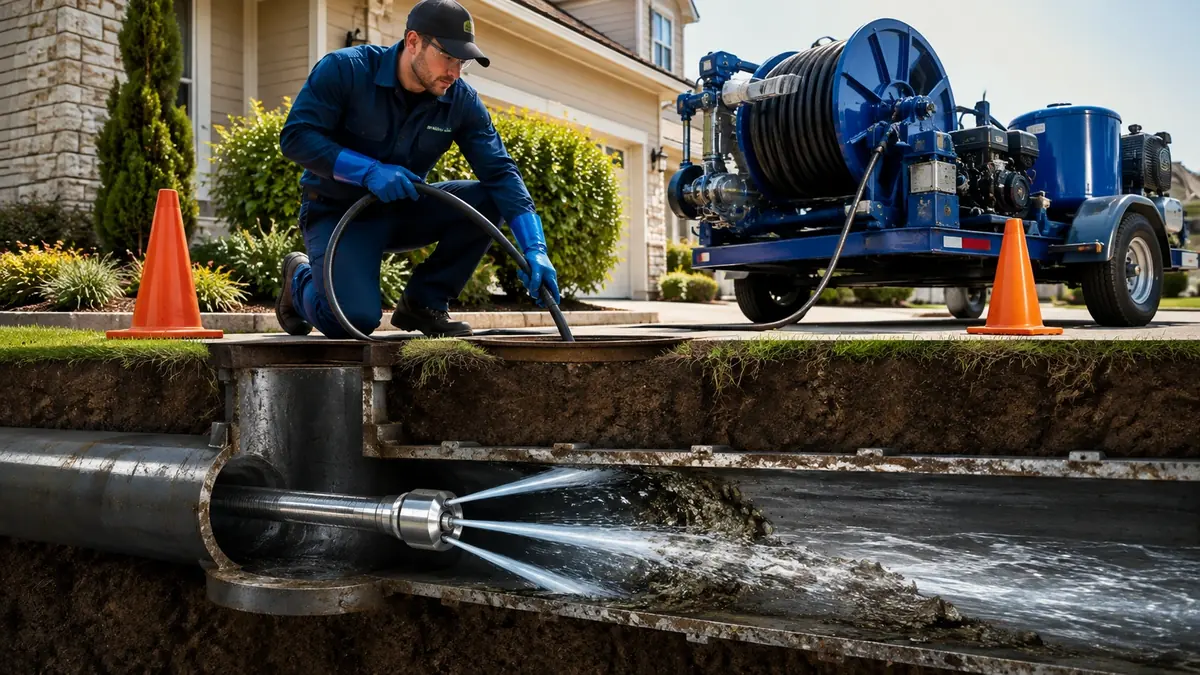 Main Sewer Line Hydro Jet Cleaning in Lockwood